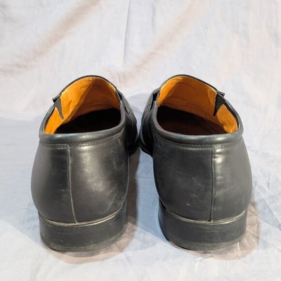 Magnanni Black Leather Slip On Loafers Men Size 12 - Picture 4 of 10